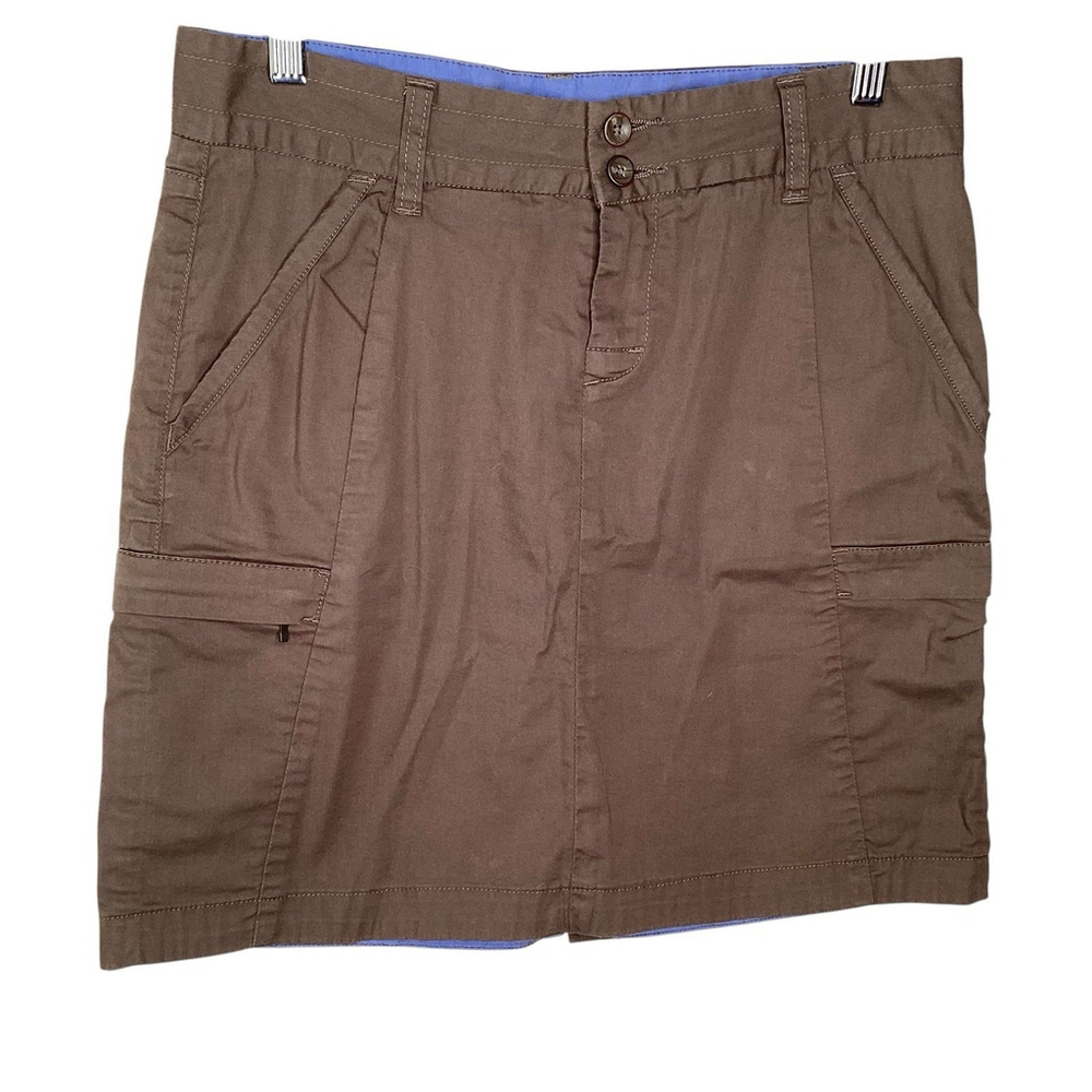 Toad & Co Essie Skirt Sz 4 Brown Mini Pockets Outdoors Organic Cotton‎ Cargo EUC